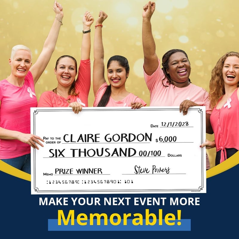 Pixelverse Design Giant Dry Erase Check - 16" x 32", Reusable Big Oversized Blank Check for Presentation - Great Photo-Op for Fundraisers, Charity & Donation Events - Image 4